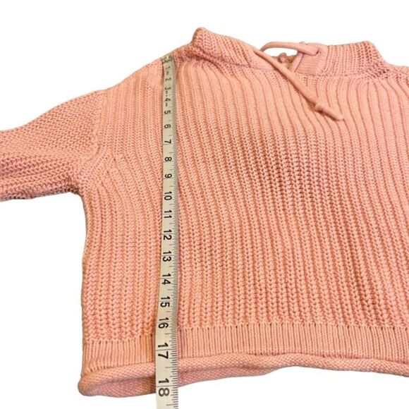 PINK by Victoria's Secret Women's Pink Knit Hooded Cropped Sweater Size X-Small - Picture 9 of 10